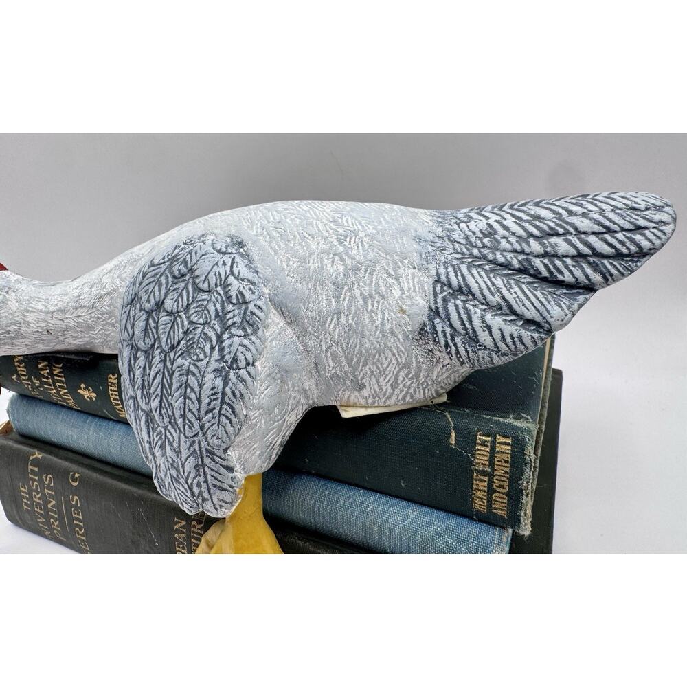 Farmhouse Sleep Napping Chicken Shelf Decor Rustic Country Hen Sculpture - Picture 4 of 11